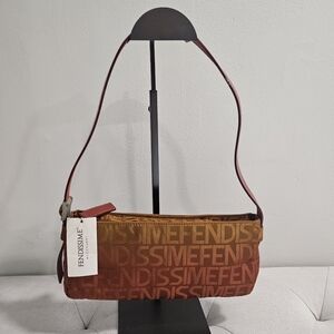 Fendissime by Fendi Orange Shoulder Bag with Baguette Shape